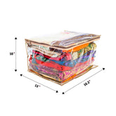 Kuber Industries Transparent Multi Saree Cover, Gold, Standard (SKUKI001455)